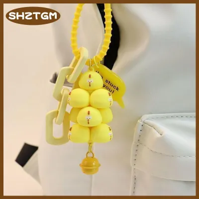 SHZTGM Kawaii xếp chồng lên nhau phim hoạt hình lợn Móc khóa chuông sinh viên sáng tạo vài ba lô treo trang trí điện thoại di động Trường hợp dây đeo Mặt dây chuyền
