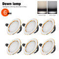 6PCS LED Downlight Recessed Pin Lights Panel Ceiling Light, 2 Color Temperature 120° Wide Angle 10 Years Warranty. 