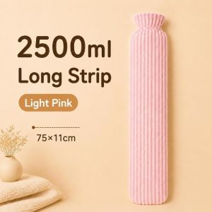 LONGB 500ml/1000ml/2500ml Bình nước dài Cực kỳ dài Với lớp bọc bằng vải nhung mềm mại Túi nước Bền bỉ Chống rò rỉ Túi nước ấm Máy sưởi tay mùa đông