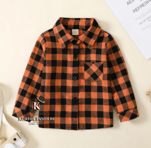 Kemeja Flanel Anak Perempuan Lengan Panjang / Blus Kotak-kotak Kasual Flanel Musim Panas untuk 5-12 Tahun