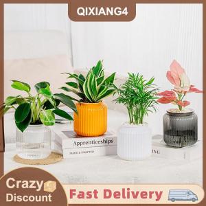 【SDJZT】 Tabletop Flower Pot Home Garden Bonsai Decor Succulent Hydroponic Plants Pot Self Watering Flowerpot Indoor Mini Planter Pots