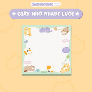 Giấy nhớ dán ghi chú Snowmon Mèo xanh biếng nhác đáng yêu 50 tờ