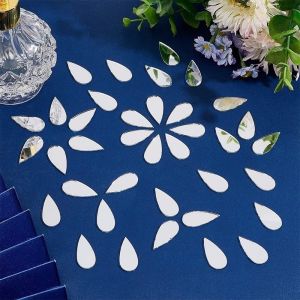 BETTERFORM 100pcs Acrylic Acrylic Mirror Stickers Water Drop Shape Self Adhesive Decorative Wall Stickers Cartoon Style Water Drop Wall Stickers Kids Room Decor