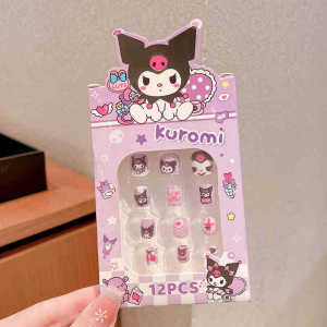 Cute Sanrio Cartoon Exquisite Nail Sticker For Kids Girls Three Dimensional Fun Fake Nail For Kids