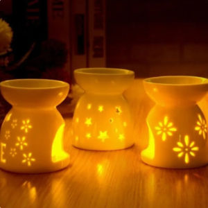Tealight Candle Holder Essential Oil Burner Burner Fragrance Night Lamp Ceramic Incense Wax Melt Warmer Aroma Diffuser Lamp