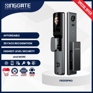 With Installation (1 Year Warranty) (Singgate) <FR009 PRO> Face Recognition Digital Lock For HDB/BTO/CONDO 人脸识别智能锁