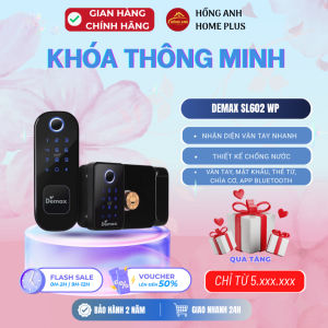 Khóa cửa cổng sắt chống mưa Demax SL602 WP mở vân tay mật mã thẻ từ app bluetooth công nghệ Đức