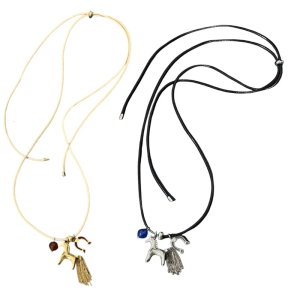 Trọng lượng nhẹ mặt trang trí hình ngựa Vòng Cổ Tua Rua Phong Cách sáp dây Dây chuyền cổ phong cách cổ quà tặng cho em gái người bạn tốt nhất