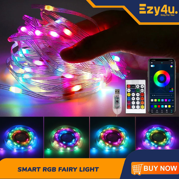 10M 100LED Smart RGB Fairy String Lights Indoor Ourdoor with Music Mode ...