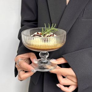 ถ้วยแก้วไอศครีม ใส่ผลไม้และขนม ทรงกลม แก้วน้ำแก้วไวน์ ร้านกาแฟ รุ่น 4116