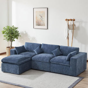 Luxury Cream Sofa Cloud Couch L Shaped Sofa Aesthetic Style Sofa For Compact Space For Living Room