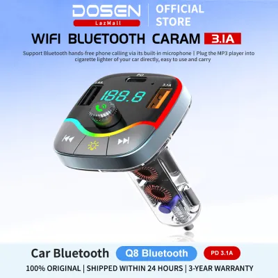 DOSEN 3.1A Multifunction Wireless Car FM MP3 Player Dual USB Fast Charging Transmitter Modulator Handsfree Bluetooth Car Kit