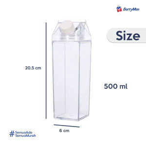 Botol Minum Kotak Susu Transparan Plastik BPA Free Tumbler Karton Refill Air Kulkas Estetik Anti Tumpah