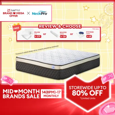 NeckPro Jago Pocket Spring Mattress | 10~11 Inches (25cm~27cm) | Random Outlook Design & Thickness | Stock Clearance