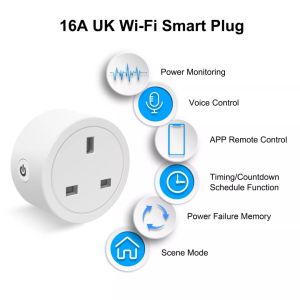 TUYA WIFi Smart Plug 16A with Power Monitor Wireless Socket works with Smart Life Google Home Assistant Alexa
