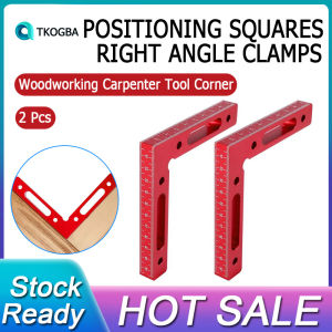 2 Pcs Aluminium Alloy 90 Degree Positioning Squares Right Angle Clamps Woodworking Carpenter Tool Corner Clamping Square