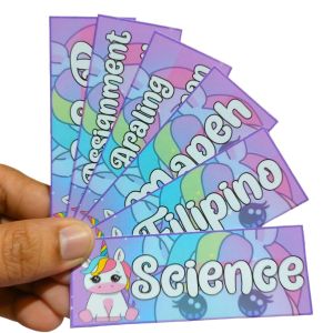 Unicorn Notebook Stickers Subject Label