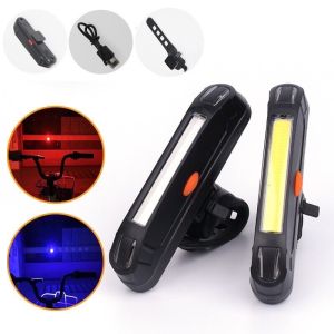 [Local Delivery] Bike Bicycle Cycling USB Rechargeable Front Rear Light COB LED Rear Tail Lamp Waterproof Warning Lamp