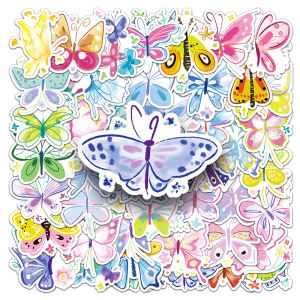 50PCS Butterfly Cartoon Stickers Graffiti DIY Phone Luggage Laptop Scrapbook Water Cup Diary Guitar Decals