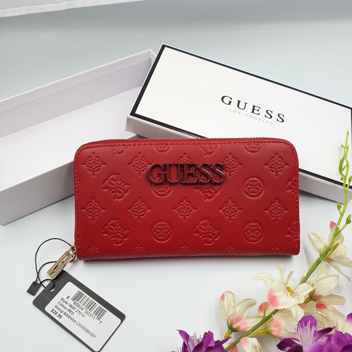 Guess red 2024 wallet women's