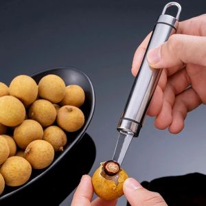 KODUS Professional Longan Corer Handheld Stainless Steel Shrimp Line Digger Multipurpose Rustproof Fruit Corer Lychee