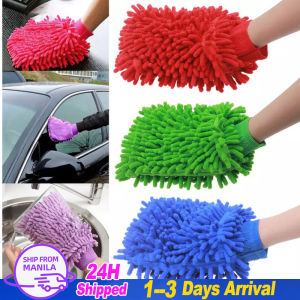 🔥Fast Shipping🔥2 In 1 Car Wash Gloves Microfiber Chenille Thick Towels Car Cleaning Mitt Wax Detailing Brush Auto Care Double-faced Glove