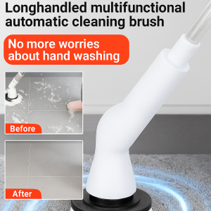 แปรงทำความสะอาดแบบไร้สายเสียงเบา โรตารีสครับเบอร์ทำความสะอาดพื้นห้องน้ำ ม็อบทำความสะอาดครัว เครื่องมือที่มาพร้อมหัวแปรงเปลี่ยนได้电动清洁刷