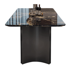 Luxury marble dining table Italian minimalist rectangular dining table and chair set high-end dining table for small apartments.