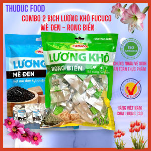 Combo 2 bịch lương khô FUCUCO (400gr/1 BỊCH) hương vị MÈ ĐEN - RONG BIỂN