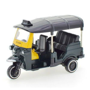 Gift Alloy Pullback Car Retro Style 1:43 Three Wheeled Vehicle Model Door Can Open Cartoon Design Traffic Toys
