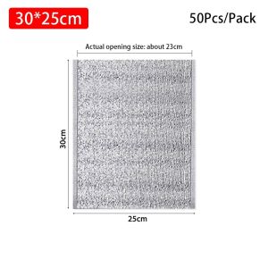 【COD+IN STOCK】50Pcs/Pack Ice Cold Warm Aluminum Foil Bag Food Thermal Delivery Carrier Cooler Bag Folding Packing Insulation Bag