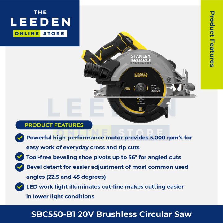 STANLEY%20SBC550-B1%2020V%20Brushless%20Circular%20Saw%20(Bare%20Unit)%20by%20Leeden%20Online%20Store%20-%20Image%202