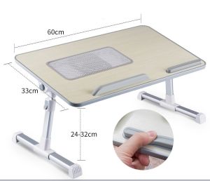 Large Size Laptop Lap Desk Bed Tray Table with Foldable Legs Angle and Height Adjustable Portable Stand for Desktop Riser Notebook Pc Office Reading Writing Eating Sofa Couch Floor (60 by 32 cm)