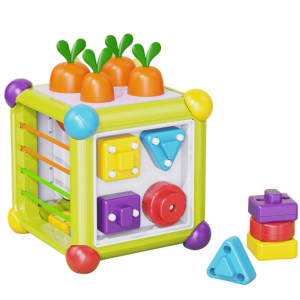 DFGFIN A Set Hexahedral Shape Montessori Puzzle Pull Design Educational Function Hexahedral Radish Pulling Toy Learning Aid Durable Early Education Box Early Childhood Education