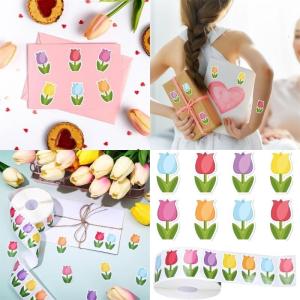 Tulips Sticker Reward Sticker Gift Sticker Decorative Label Sticker Flowers Sticker Scrapbook Sticker for Kids
