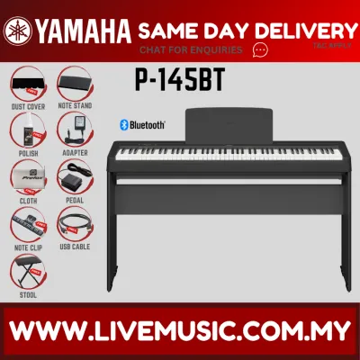 Yamaha P-145BT 88-Key Digital Piano w/Keyboard Bench Headphone And Adapter - ( P145 P145BT P45 P-45 ) Replace P-145