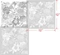 GSS Designs Peonies Wall Stencil 12x12Inch Floral Stencils for Wall Furniture Peony Allover Floral Pattern Stencils for Home Decor. 