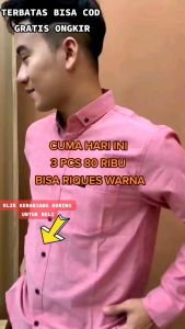 Kemeja Pria Casual Fashionable Lengan Panjang Premium Kualitas Distro Kasual Solid Multi Warna Pilihan