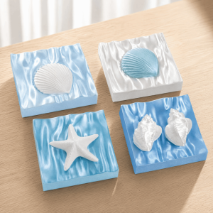 VALER Blue Water Ripple Light Switch Protector 3D Printed Three-Dimensional Shape Nautical Light Switch Cover Sea Star High Appearance Level Light Switch Cover House Renovation