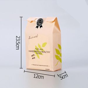 50Pcs ถุงขนมปังปิ้งคราฟท์อาหารบรรจุภัณฑ์ถุงกระดาษขนมปังขนมปังขนมปังเบเกอรี่ถุงกระดาษที่มีหน้าต่างด้านหน้าขนมขบเคี้ยว