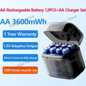 2026 NOHON Upgraded 1.5V Rechargeable Battery AA 3600mWh/AAA 1300mWh Original Toy Game Console Remote Control Doorbell