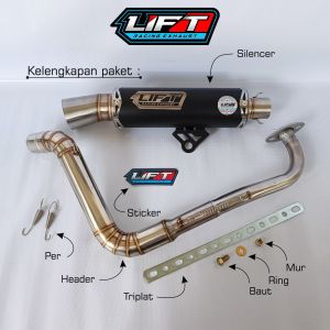 Knalpot Samlong Lift Original Black Coating Cobra Pnp Aerox Nmax Pcx Vario Mio Beat Scoopy Lexi dll