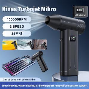 130000 RPM Violent Turbo Fan 6000mA Battery USB Rechargeable Air Duster High Power Strong Wind Blowing Vacuuming Cordless Blower for Outdoor Camping