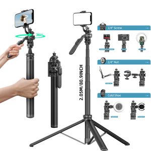 2055Mm giá đỡ ba chân gậy selfie Không Dây Với Điều Khiển Từ Xa Gimbal cầm tay Di Động Có Thể Tháo Rời đèn chiếu sáng phụ Chân máy có thể mở rộng Với 1/4 Vít Giao Diện Cho Máy Ảnh Điện Thoại phát trực tiếp
