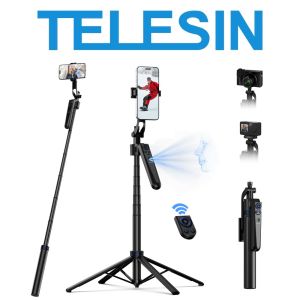 TELESIN 160cm Auto Face Tracking Smart Follow Tripod Selfie Stick Bluetooth Remote Control for Smartphone Camera