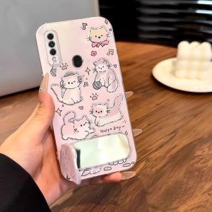 Case for OPPO A31 2020 phone casing Softcase Silicone Protector shockproof Clear Cover new design aesthetic CARTOON CAT with holder TKYYMZJ01