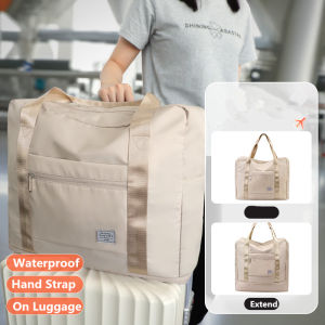 TINYAT Woman Folding Expandable Collapsible Waterproof Overnight large travel bag Hand Carry Double Bottom Bags Duffel Luggage