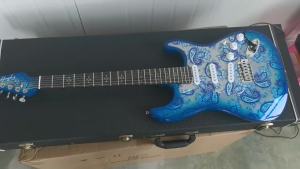 High Gloss 6 Strings Electric Guitar Solid Okoume Body 39 Inch With Canada Maple Neck Blue Color2026