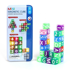 Bộ xếp hình nam châm Mini Magnetic Cube 40 chi tiết – Đồ chơi giáo dục kèm hộp thiếc