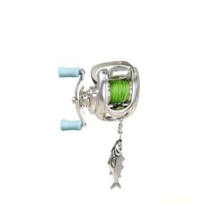SALOMONER Rotatable Fishing Reel Necklace Luxury Detachable Men Neck Pendant Collarbone Chain Pendant Fishing Reel Ring Fishermen